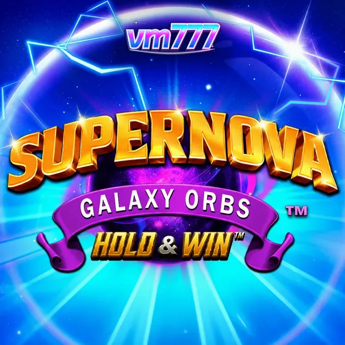 Tampilan visual slot Supernova Galaxy Orbs dengan latar belakang galaksi dan simbol Orb